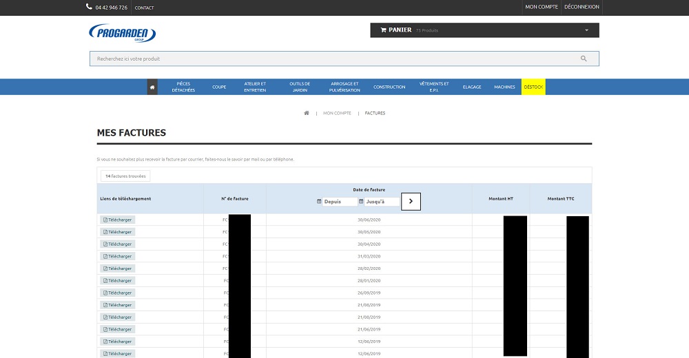 factures progarden dpm